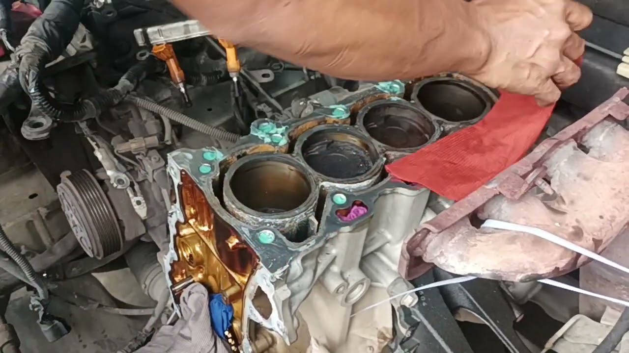 meratakan blok mesin toyota avanza  dengan amplas #mesin