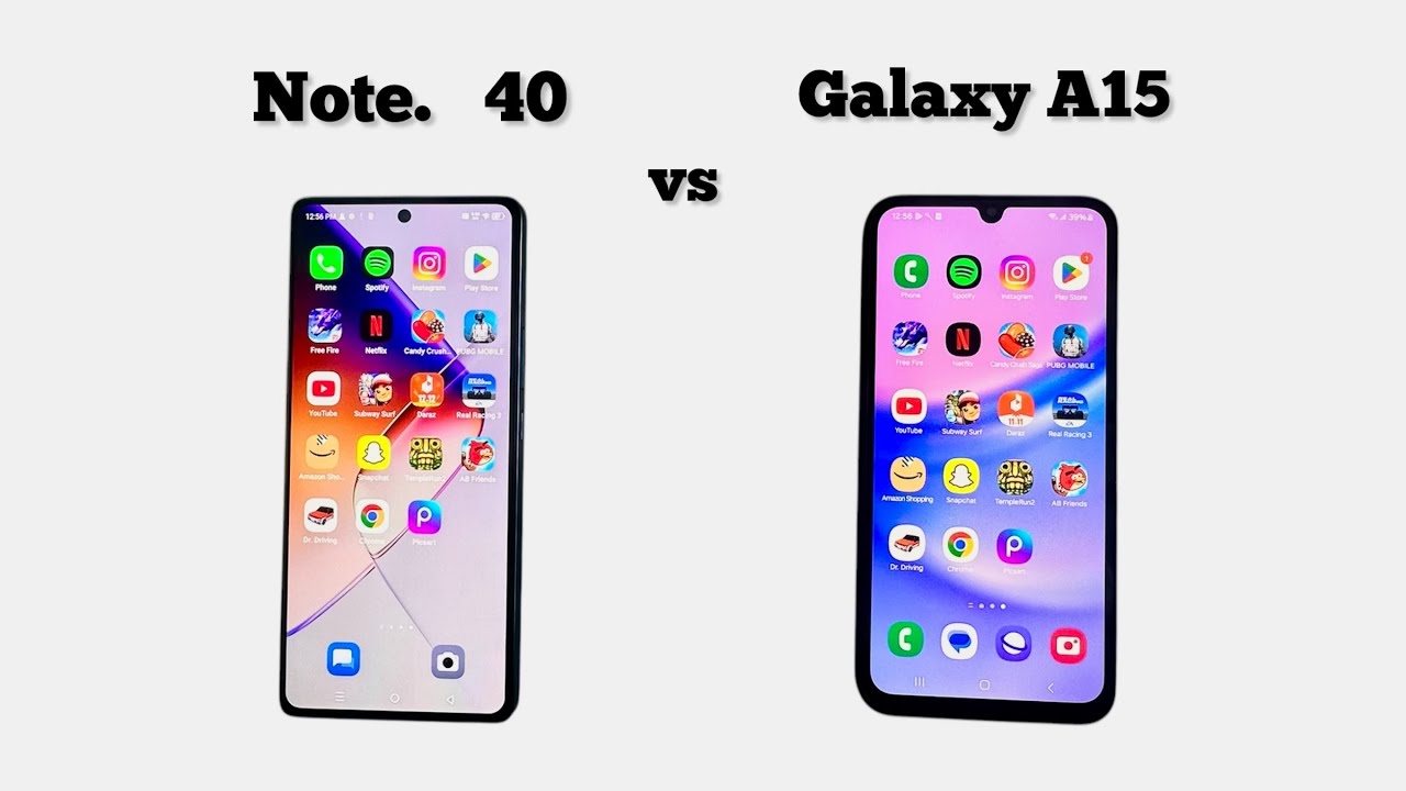 infinix Note 40 vs Samsung A15 | Speed Test