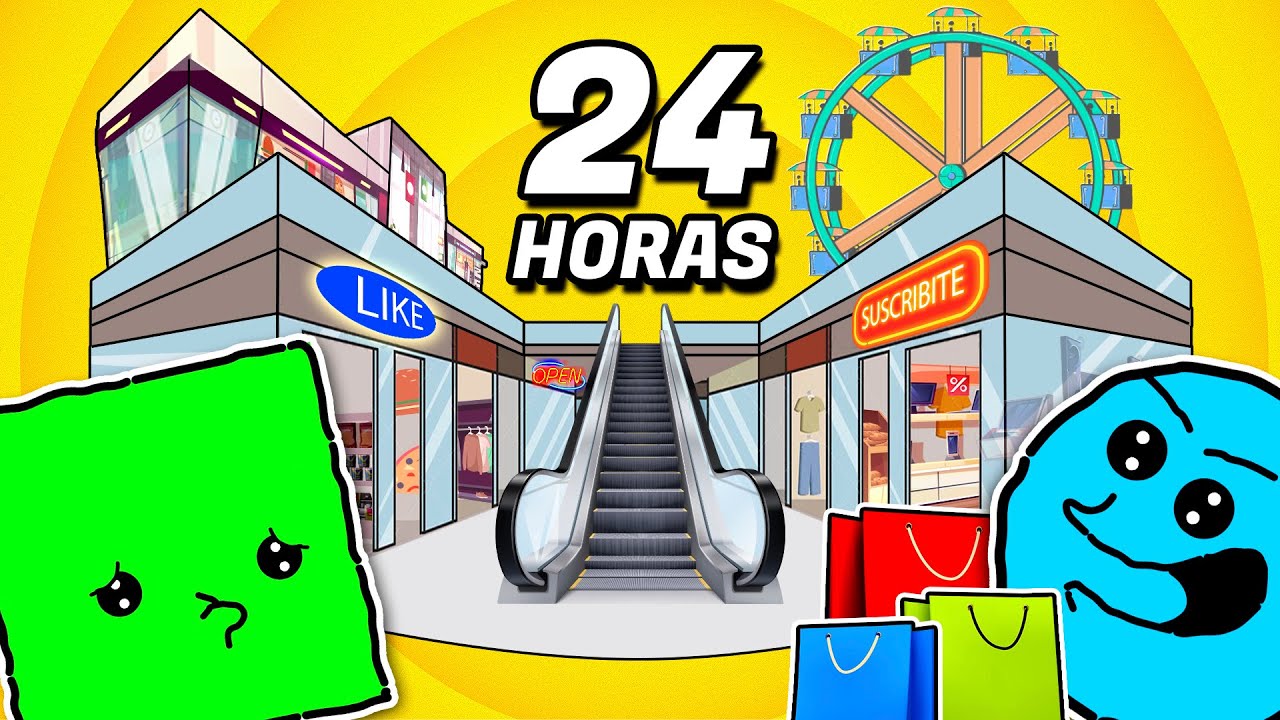 24 ЧАСА В ТРЦ 🛍️ | Видеоблоги Cuadradito и Circulito