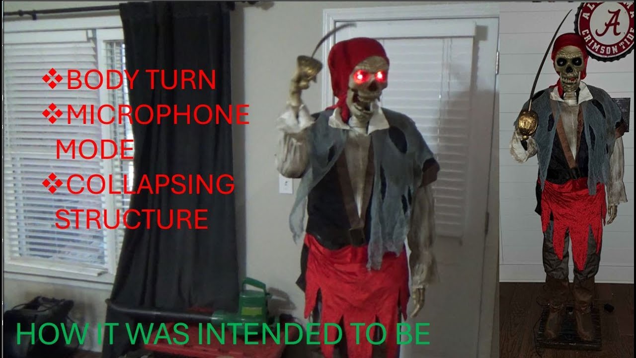 Gemmy 2012 Skeleton Pirate Animatronic with MORE FEATURES