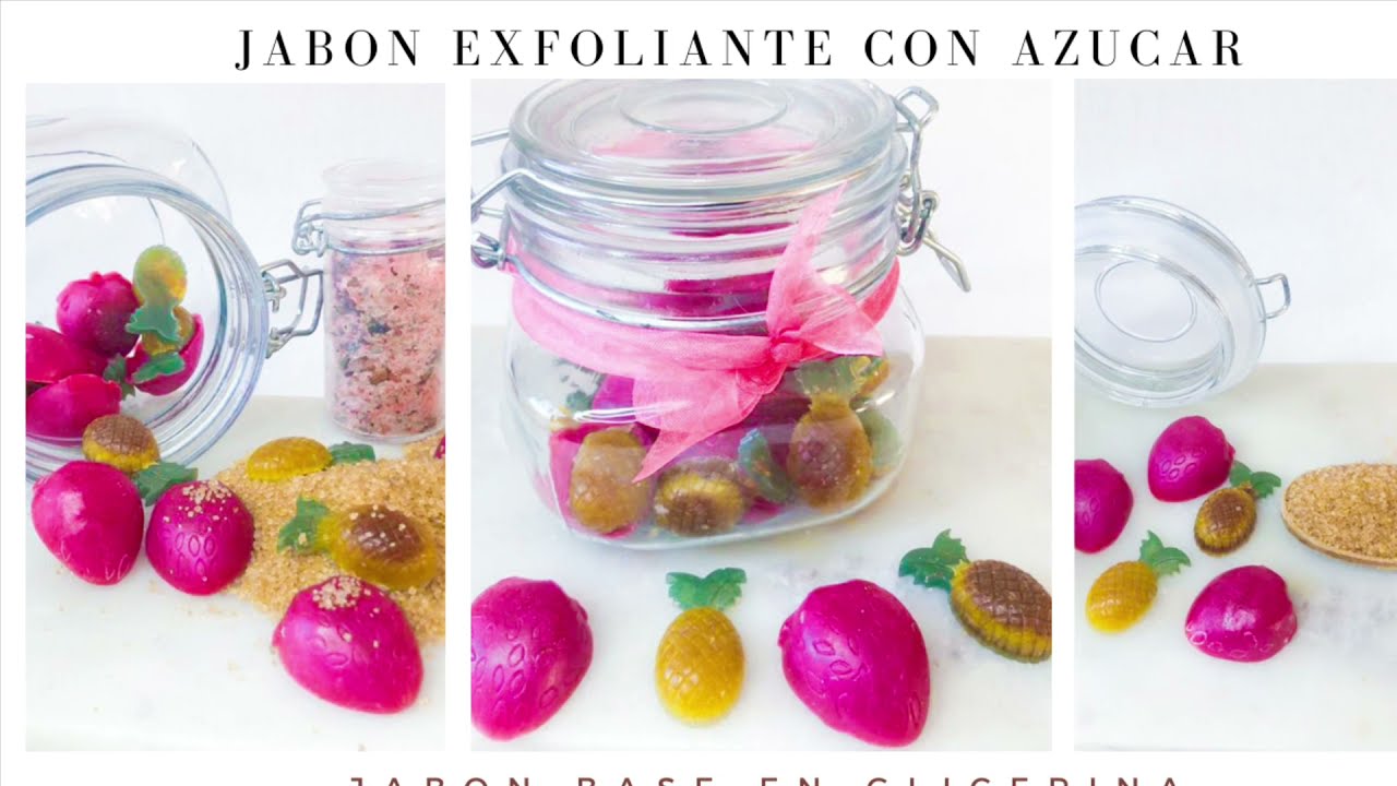 JABONES EXFOLIANTES CON AZÚCAR BASE EN GLICERINA fórmula incluida
