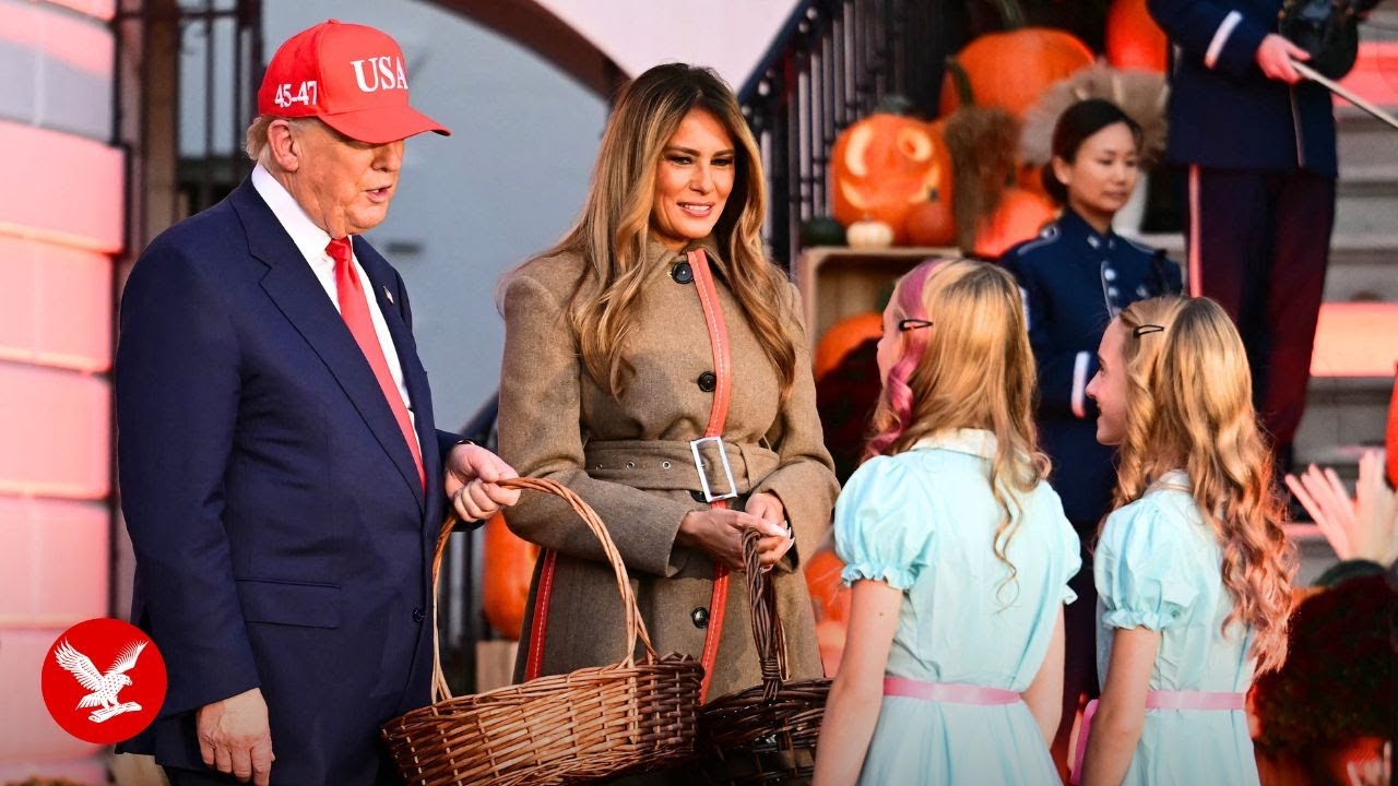 Trump puts candy on kid's head at White House Halloween party | In full