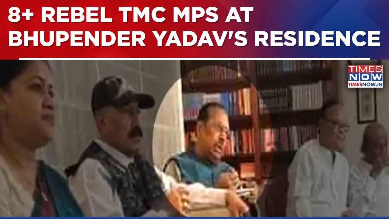 Sukhendu Ray Among 8+ Rebel TMC MPs Arrive At Union Minister Bhupender Yadav's Residence | WATCH