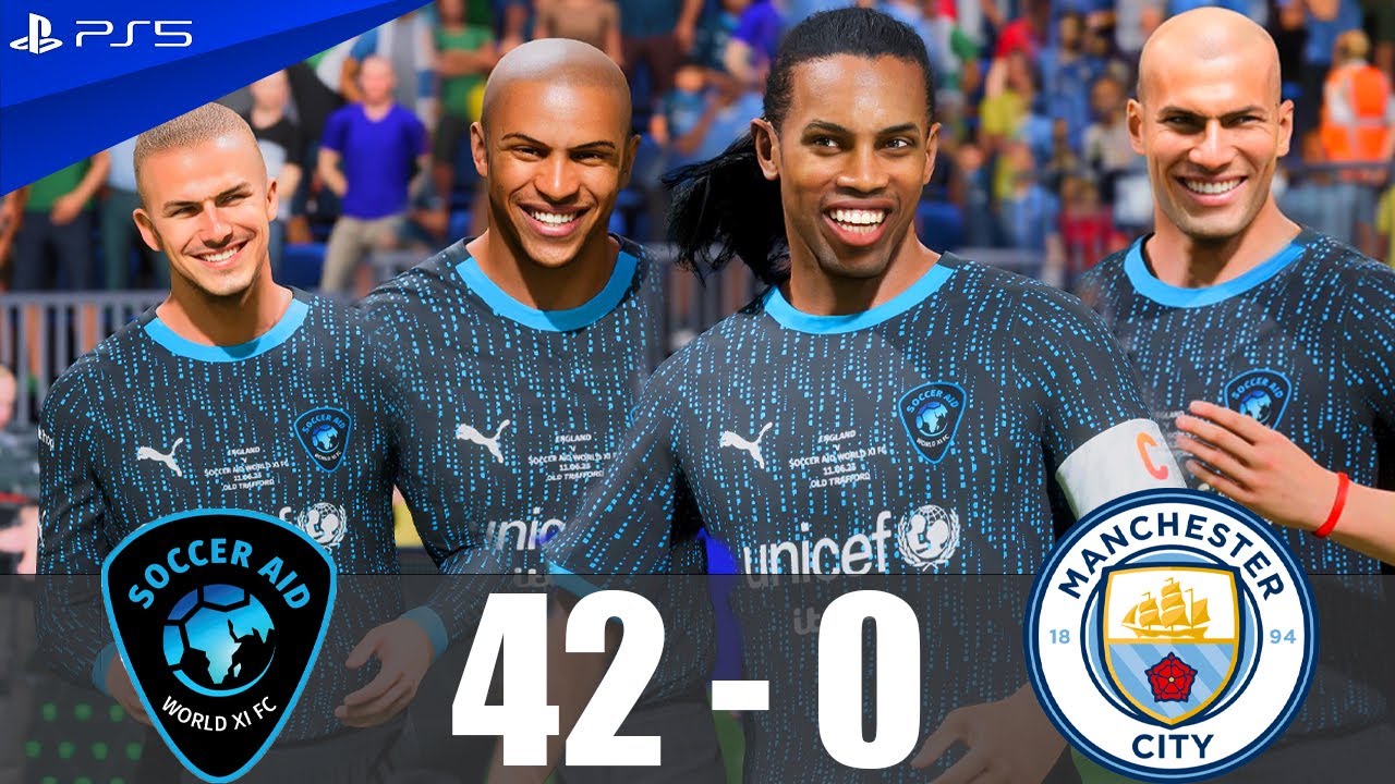 FIFA 24 - ZIDANE, RONALDINHO, BECKHAM, ROONEY, ALL STARS | Soccer Aid 42 - 0 City