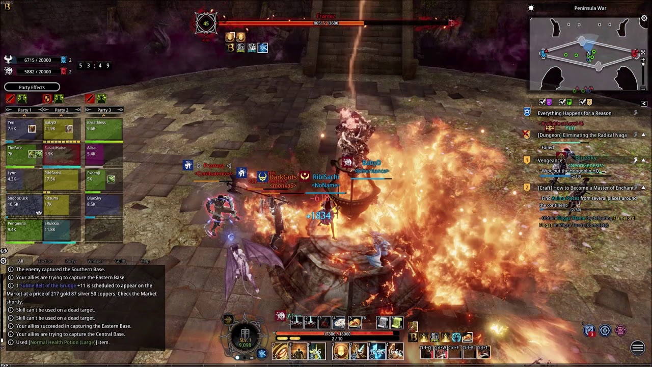 Bless Online Guardian PvP in 15v15.