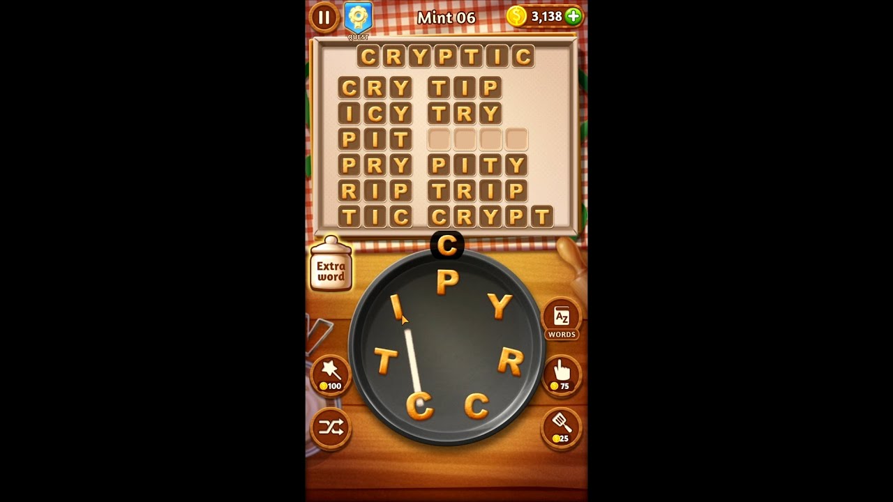 Word Cookies Mint Levels 1-10 - Sous Chef Answers