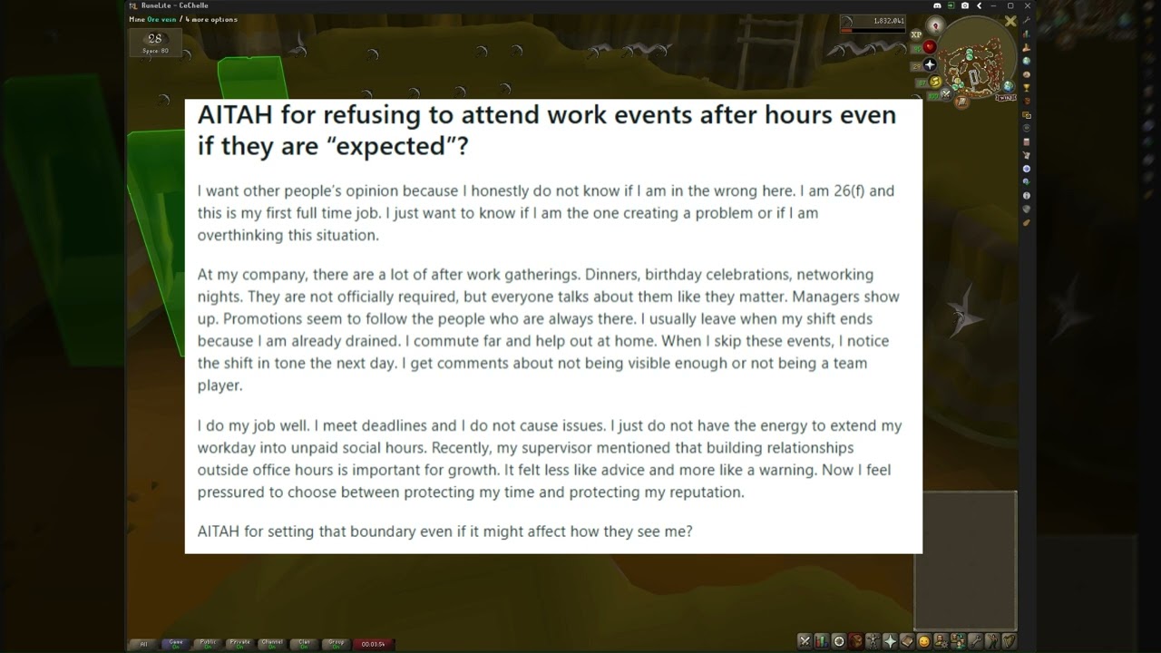 Reddit story time and motherload mining in OSRS