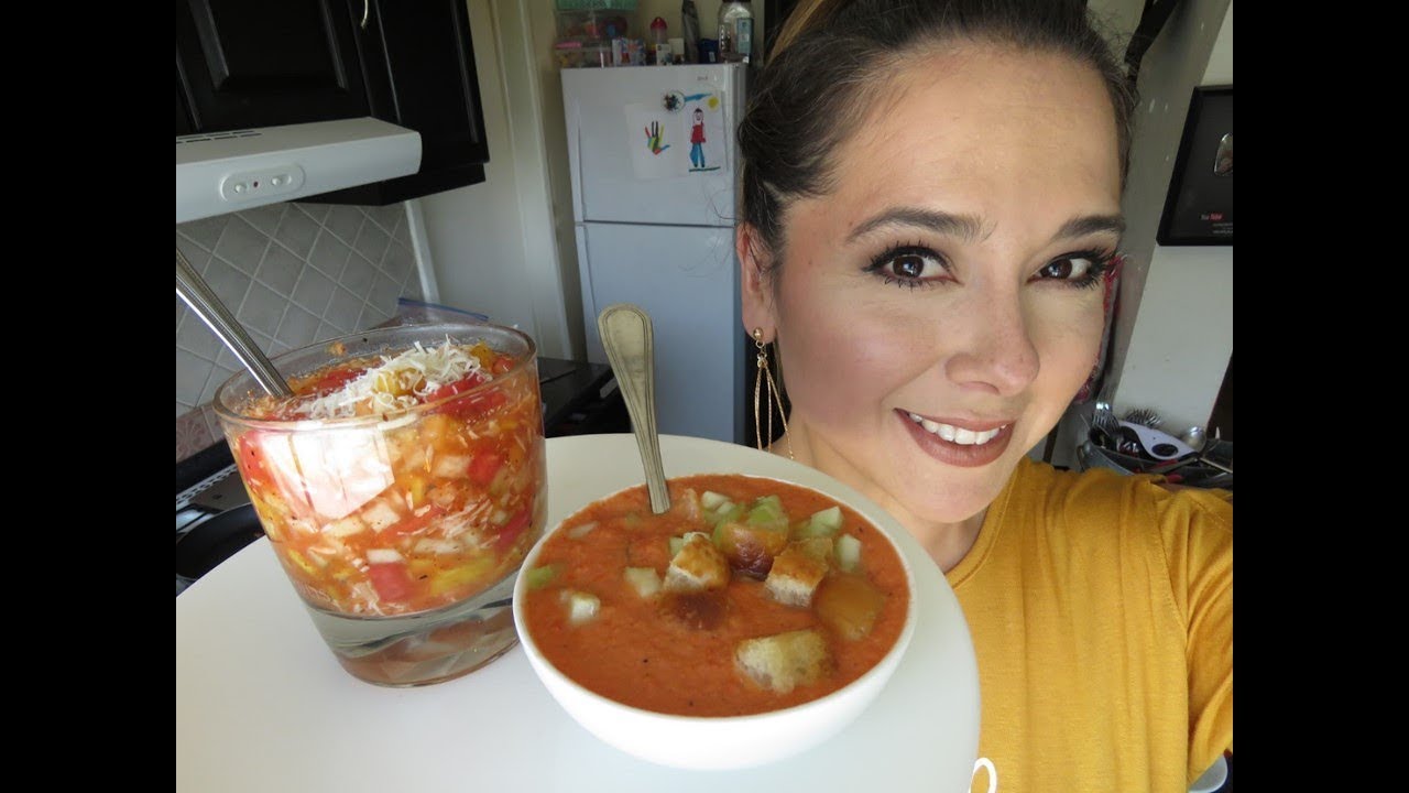 Gazpacho/Coctelito de frutas con queso/Marisolpink