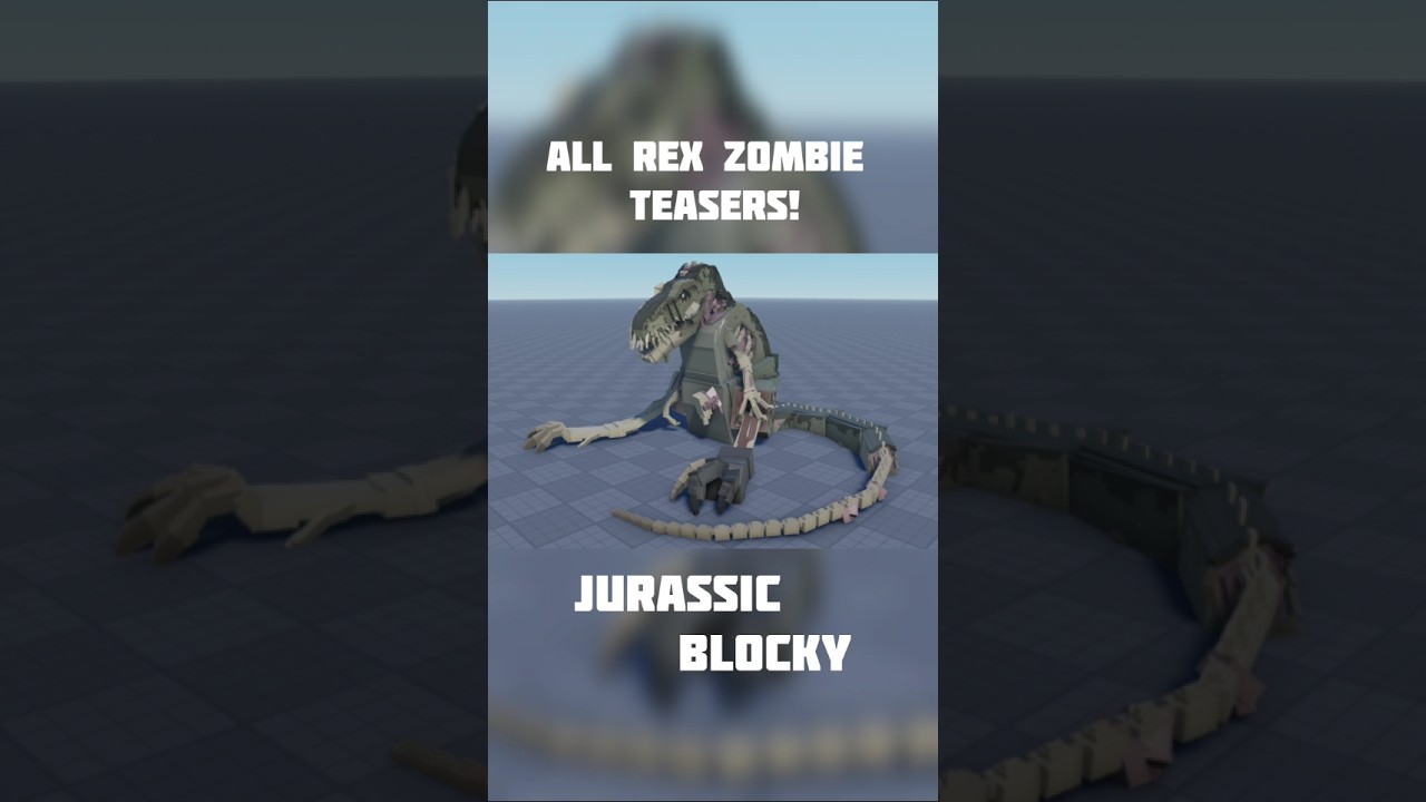 ALL REX ZOMBIE TEASERS - JURASSIC BLOCKY! #roblox #jurassicblocky #blockchain