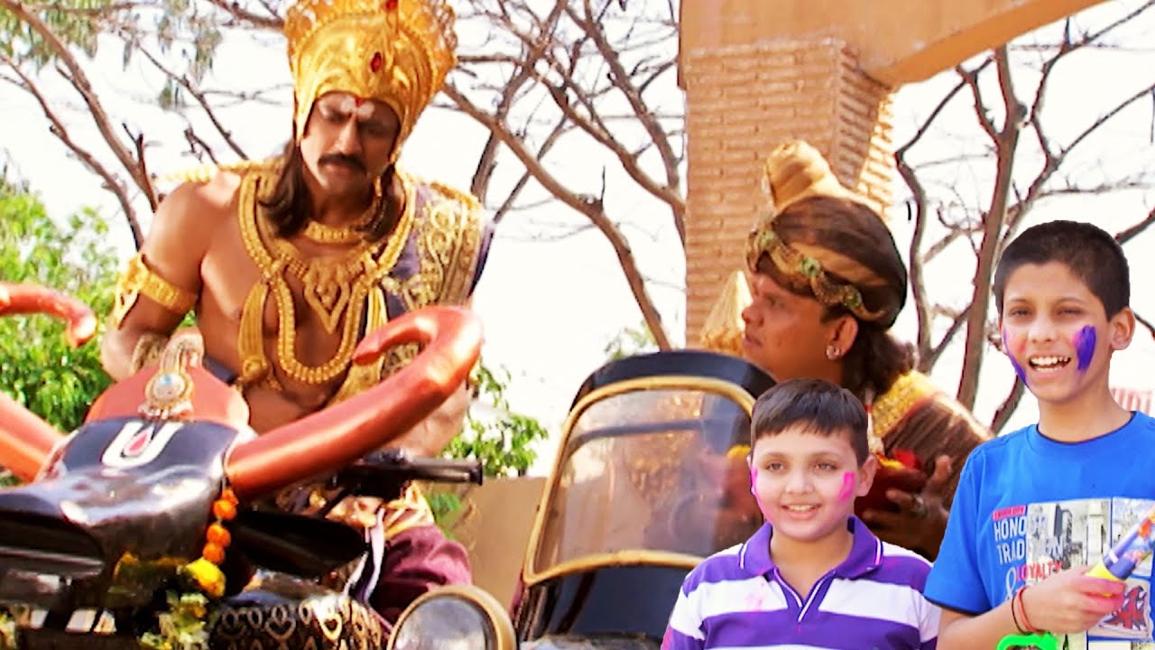 यमराजजी के वाहन महेश पर किया बच्चों ने होली पर गुब्बारे से हमला |यम हैं हम| Yam Hain Hum |Episode 59