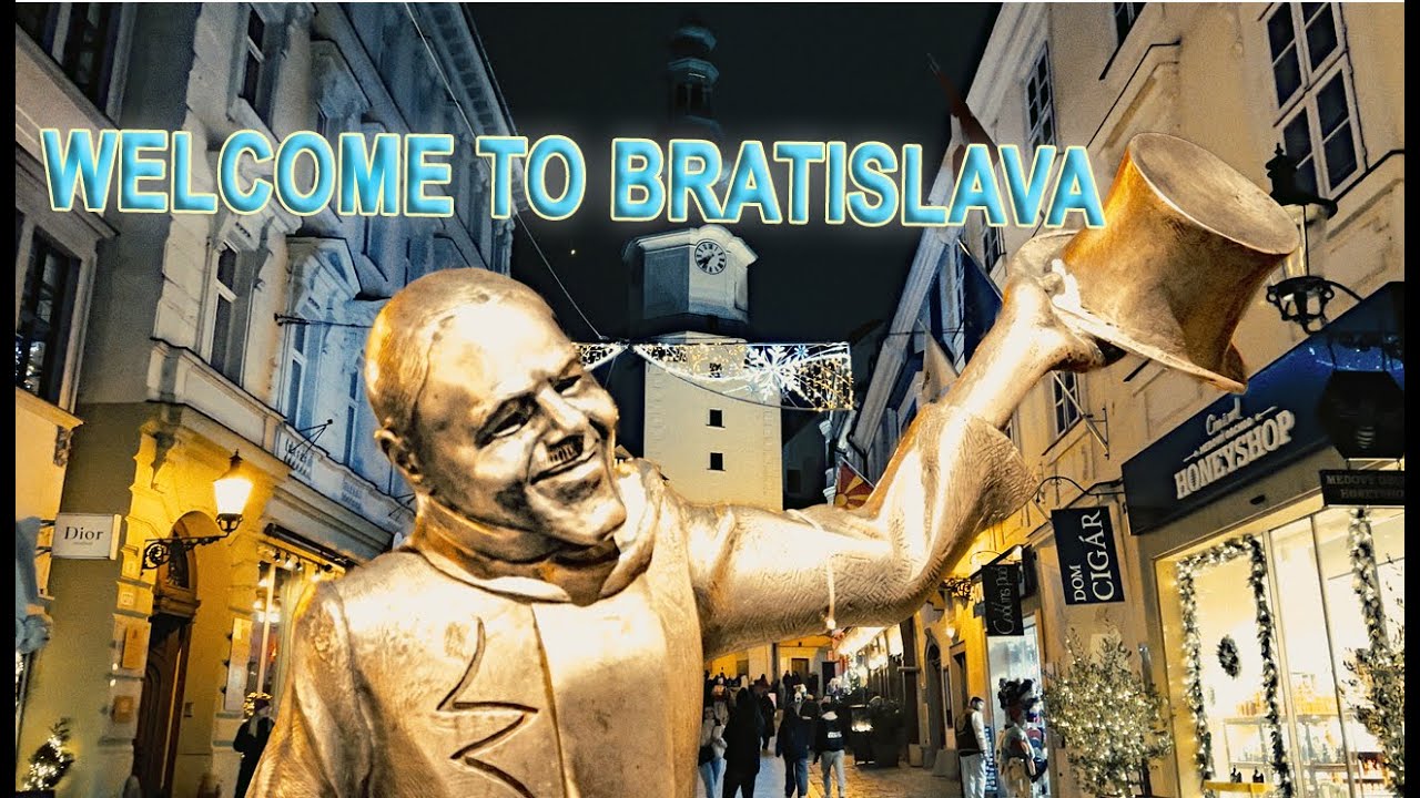 Christmas Market in Bratislava, Slovakia. Festive Decorations and Holiday Magic in Old Town!