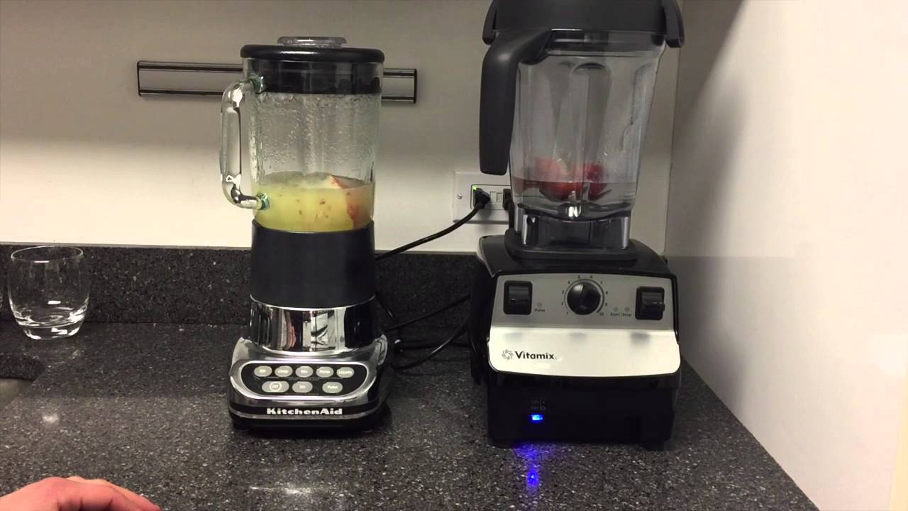 Vitamix 5300 vs Kitchen Aid 5-speed blender test: Apple juice