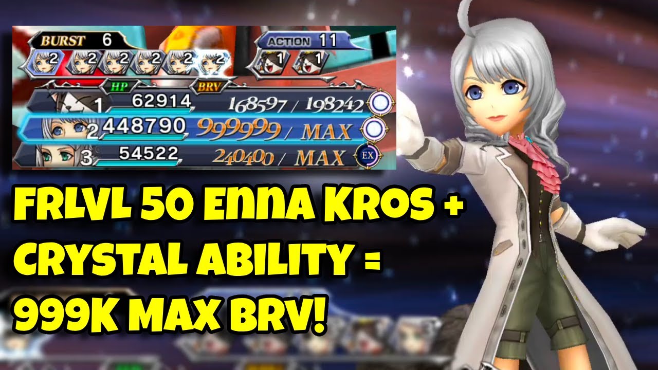 Power of a God! Enna Kros FRLVL50 + Crystal Ability Healing for 999K Max Brv! [DFFOO JP]