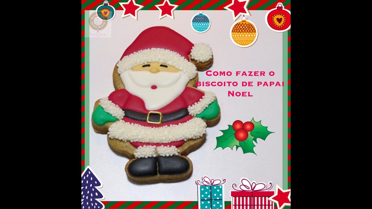 Como fazer o Biscoito decorado de Papai Noel | Fernanda Masullo - Biscoitos Decorados