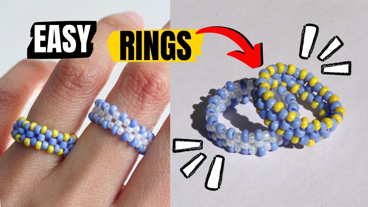 DIY Anillos f&aacute;ciles con Mostacillas 💍💖|  Anillos Aesthetic🌟