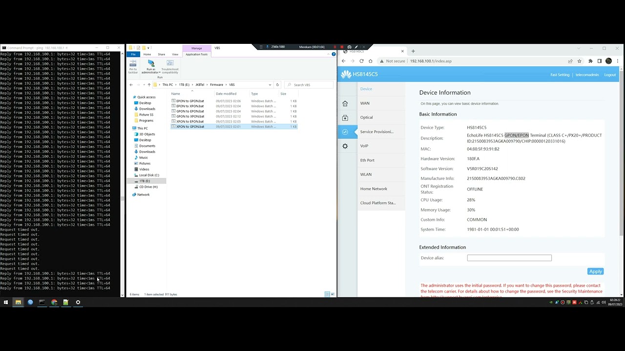 Huawei HS8145C5 XPON to GPON