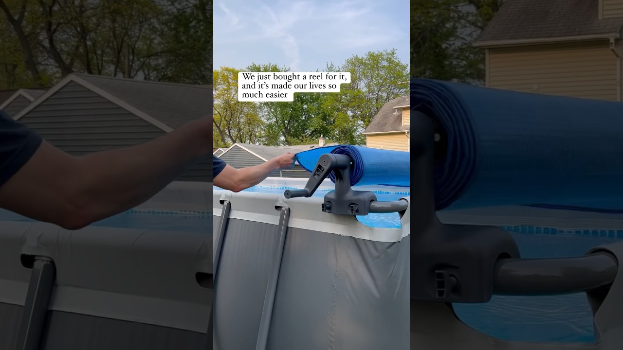 🔗 for the Solar cover reel on my site under the pool section #pool #solarcover #intex #reel