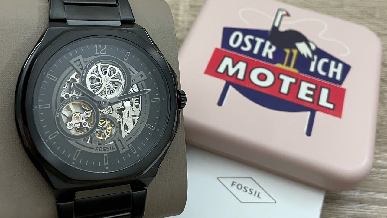 Fossil Evanston Automatic Black Stainless Steel Men’s Watch BQ2621 (Unboxing) @UnboxWatches