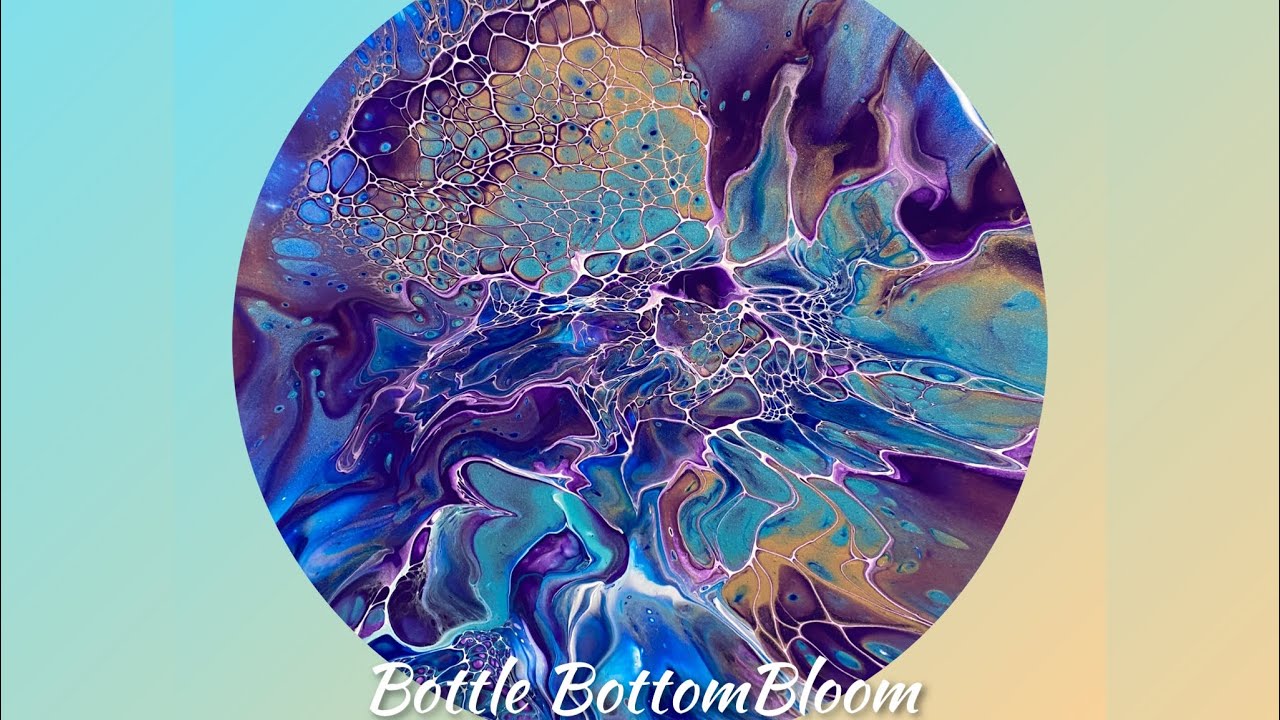 (647) Bottle Bottom Bloom, Hairdryer Spin, Acrylic Pouring Shelee Art Technique