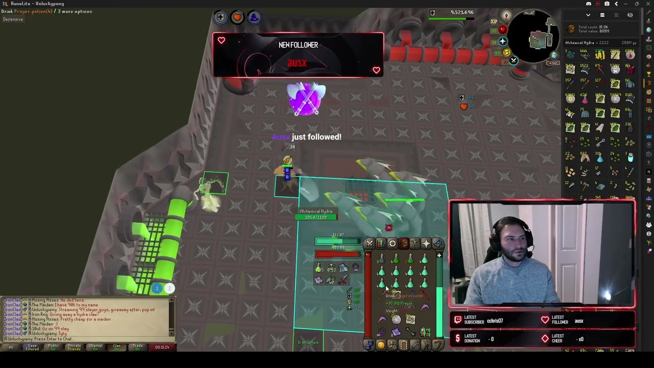99 slayer Stream! Giveaway after! then post 99 Hydra grind. GIVEAWAY ONCE CLAW DROPS
