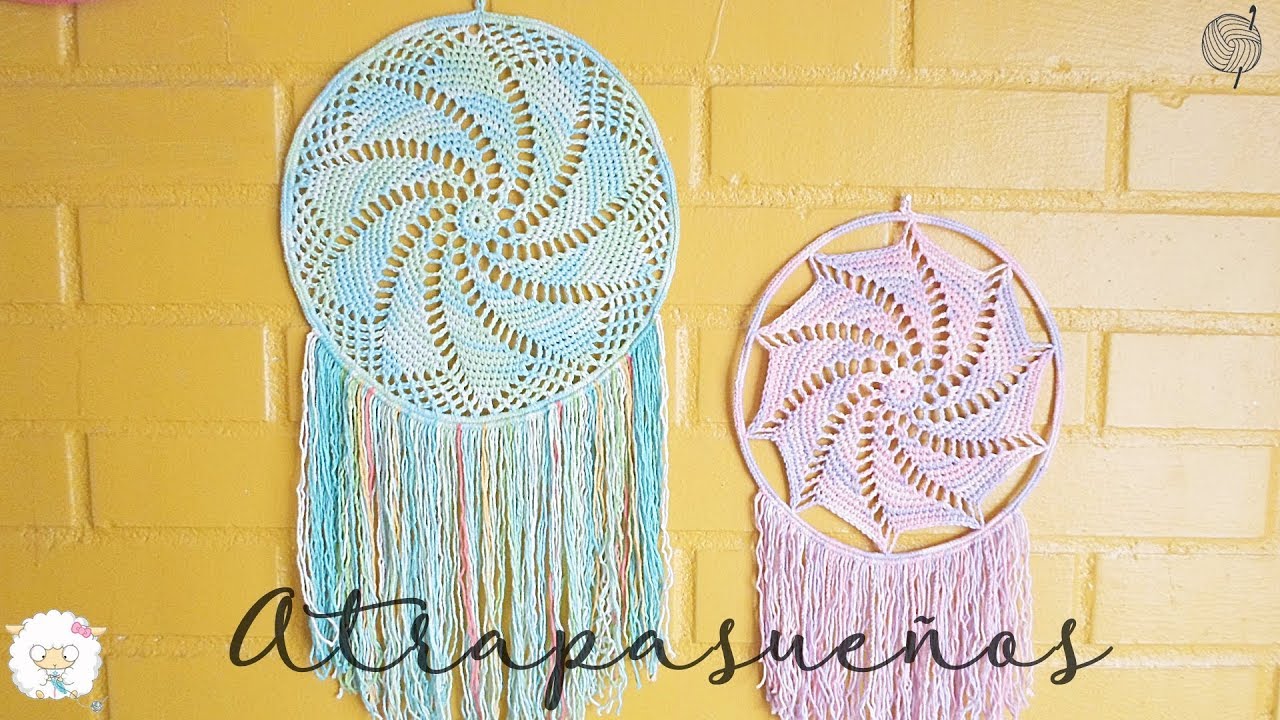 Atrapasueños espiral tejido a crochet, 2 modelos!