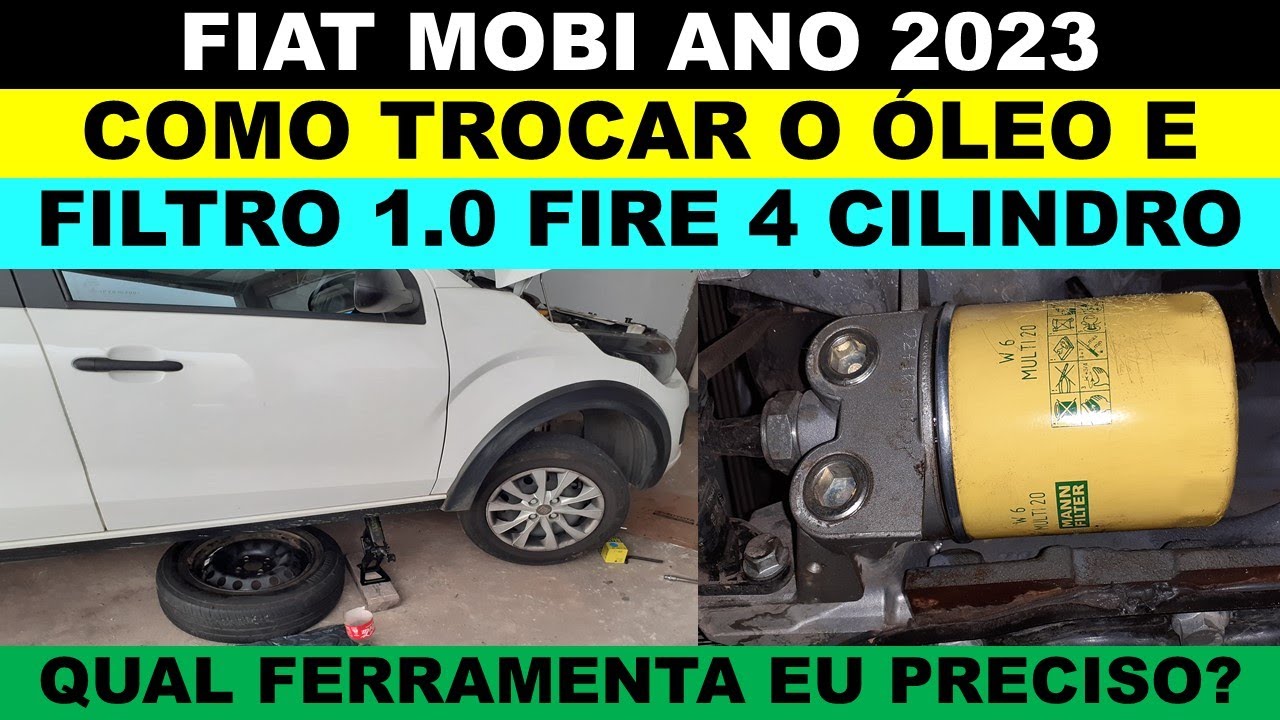 Fiat Mobi como trocar o óleo e filtro de óleo do motor 1.0 fire 4 cilindro? Mobi 2023 ferramenta