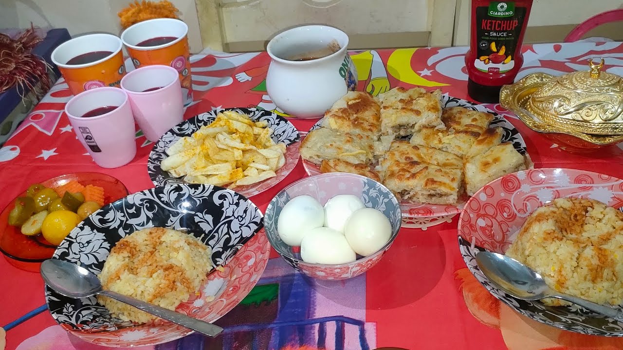 فطار تانى يوم رمضان 😋🌜♥️