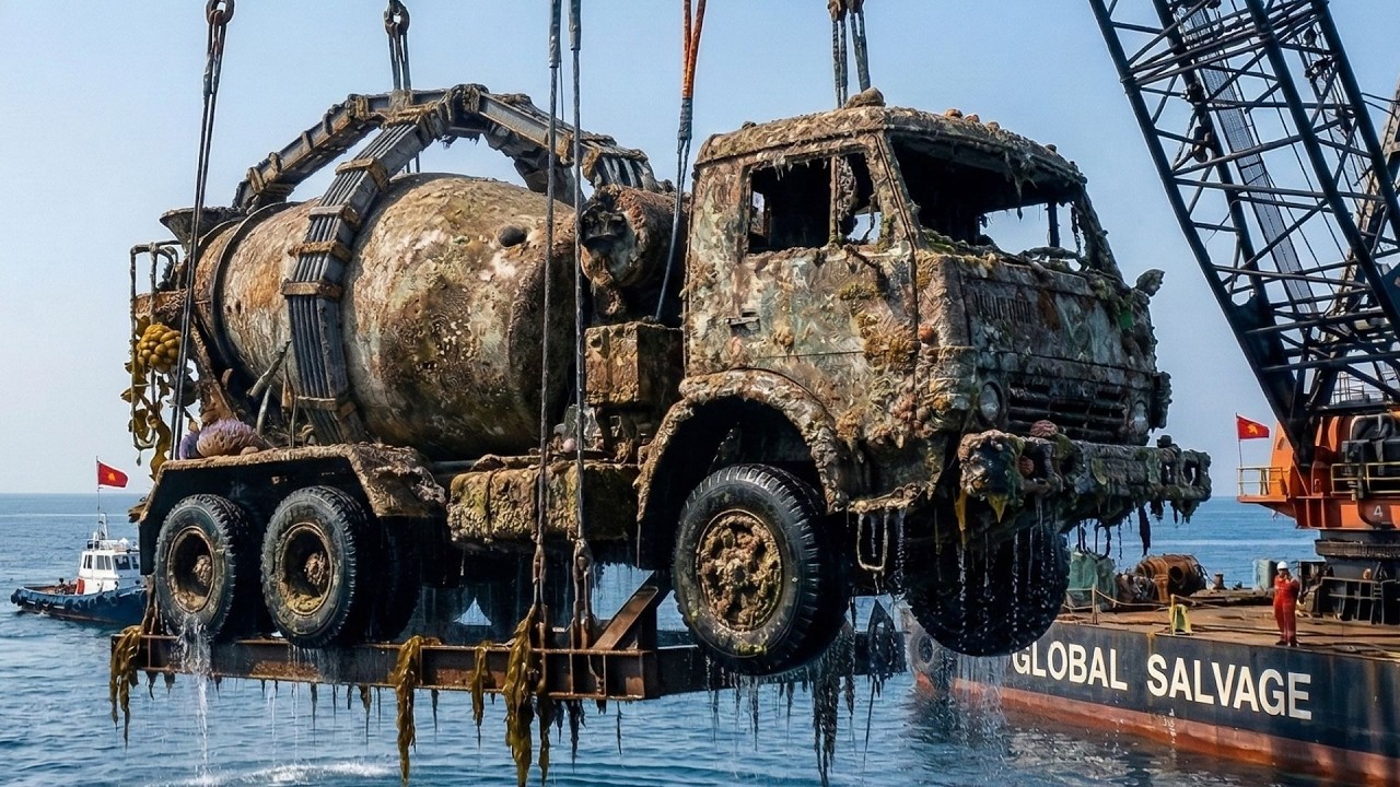 10+ Years Underwater… Salvaging, and Restoring Barnacle-Covered Scania Mixer Trucks Back to Work