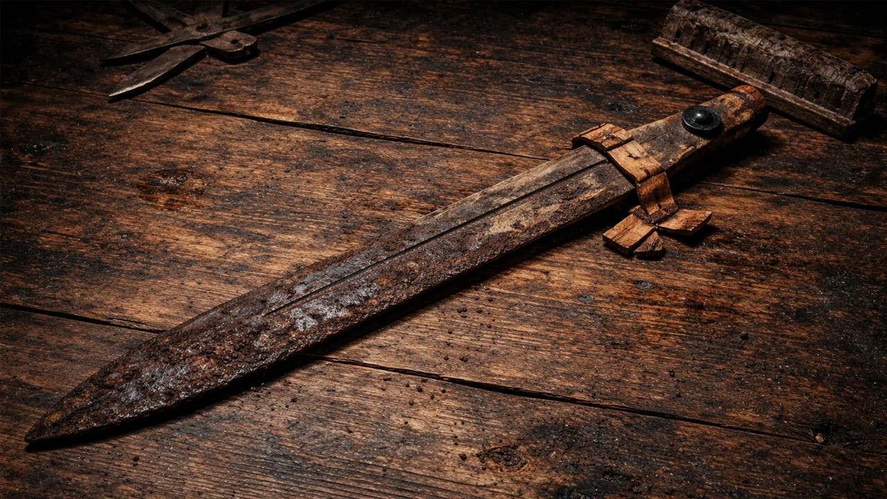 Complete Restoration of a Gladiator's Freedom Rudis Sword Lost in the Colosseum Since 98 AD