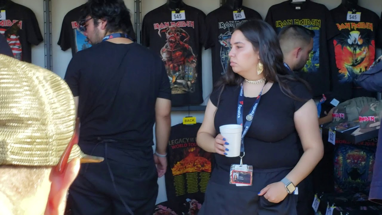 2019 09 Iron Maiden Merch Booth // Legacy of the Beast Tour at Banc of California Stadium LA, CA