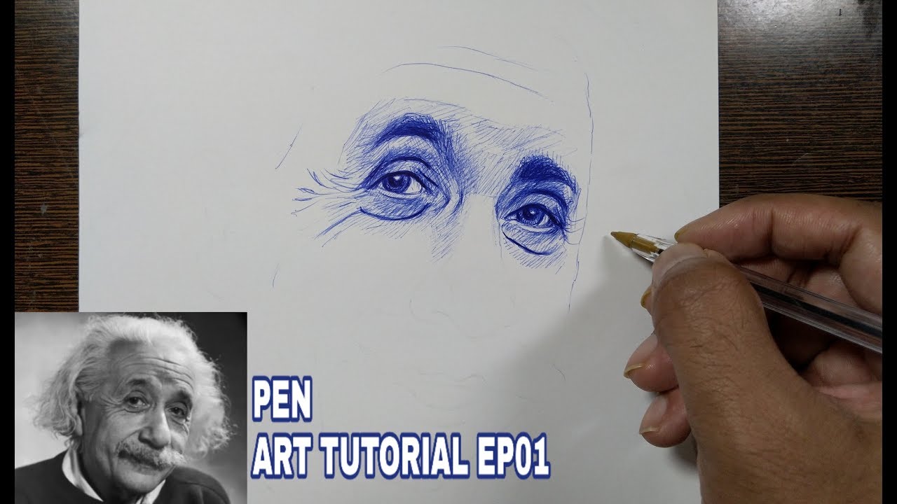 How to draw face using ball pen Episode 01