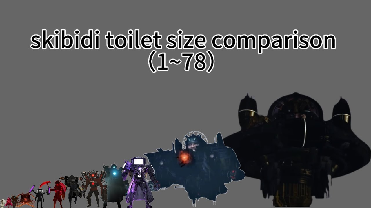 Skibidi toilet size comparison (1~78)