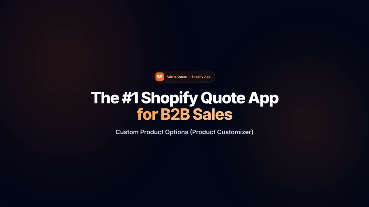 Shopify Product Customizer | Custom Product Options for B2B Quotes