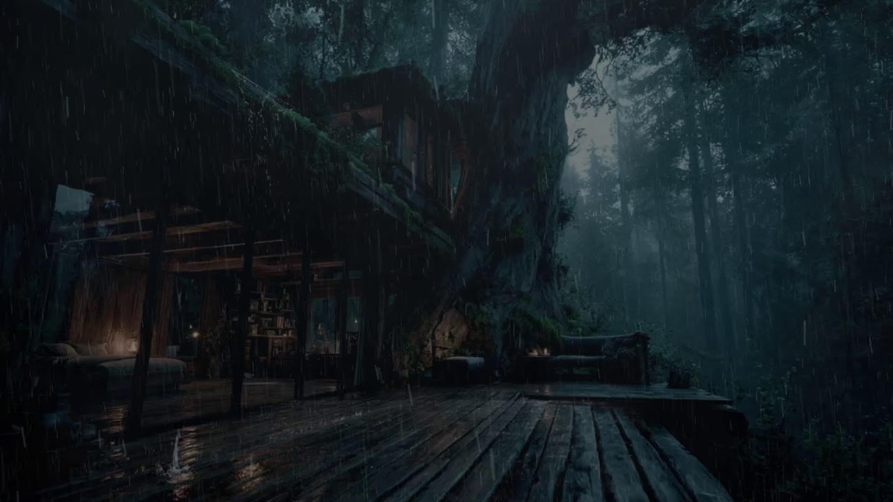 Night Thunder Rain on Tin Roof ⛈️ | ASMR for Fast Sleep & Calm Mind