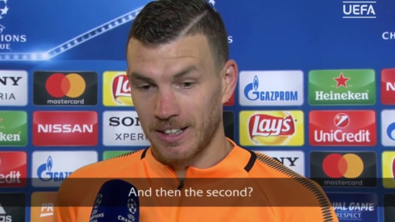 Edin Dzeko INTERVIEW | AS Roma vs Barcelona | Champions League 2017-18