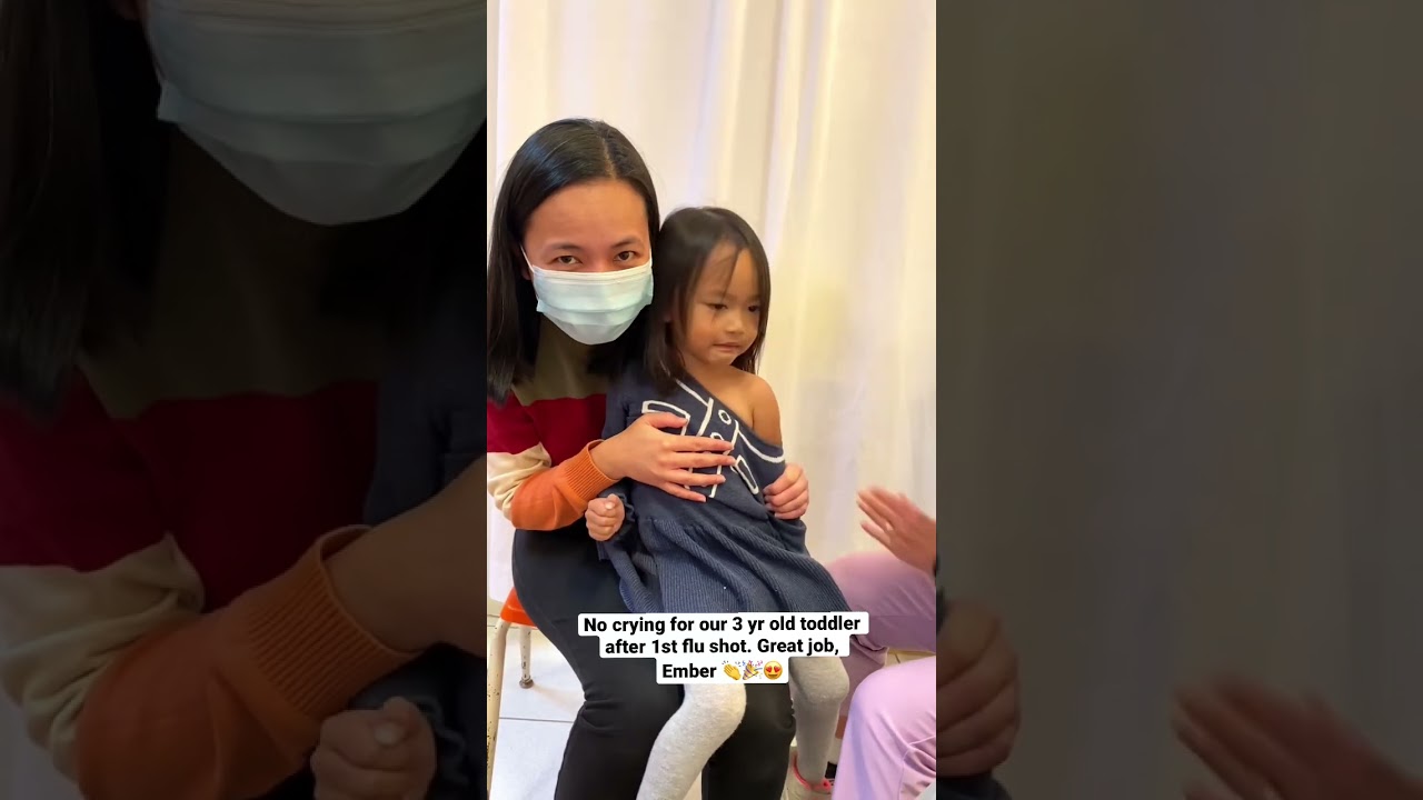Brave Toddler In First Ever Flu Shot #shorts
