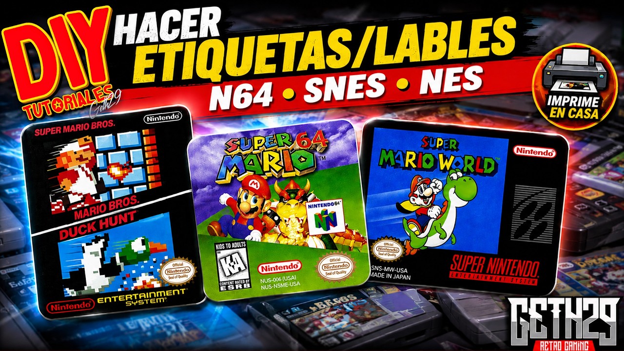 Como hacer Etiquetas juegos de Nintendo 64 , Super Nintendo y NES | Tutorial