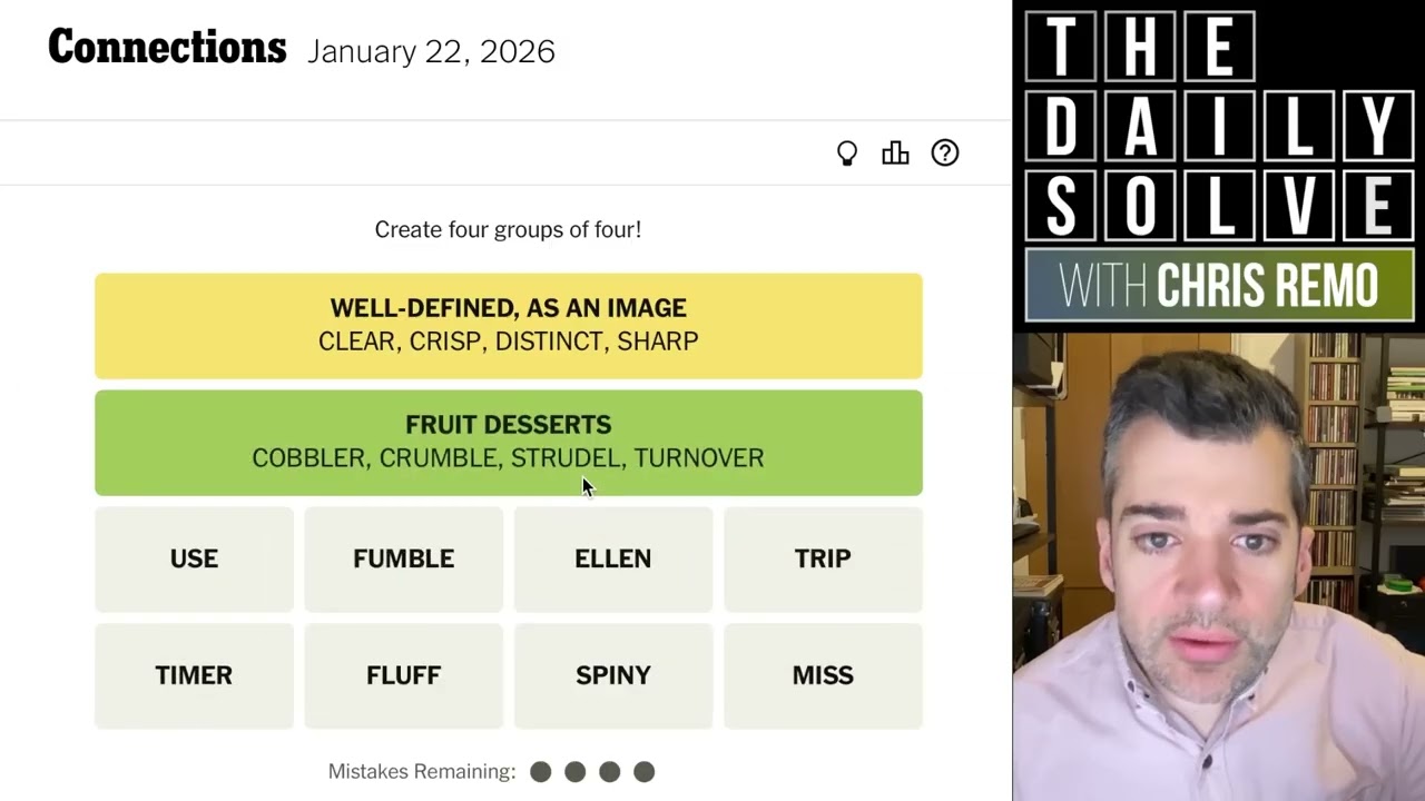 Connections 956 - NYT Word Game - 22 January 2026 #connections