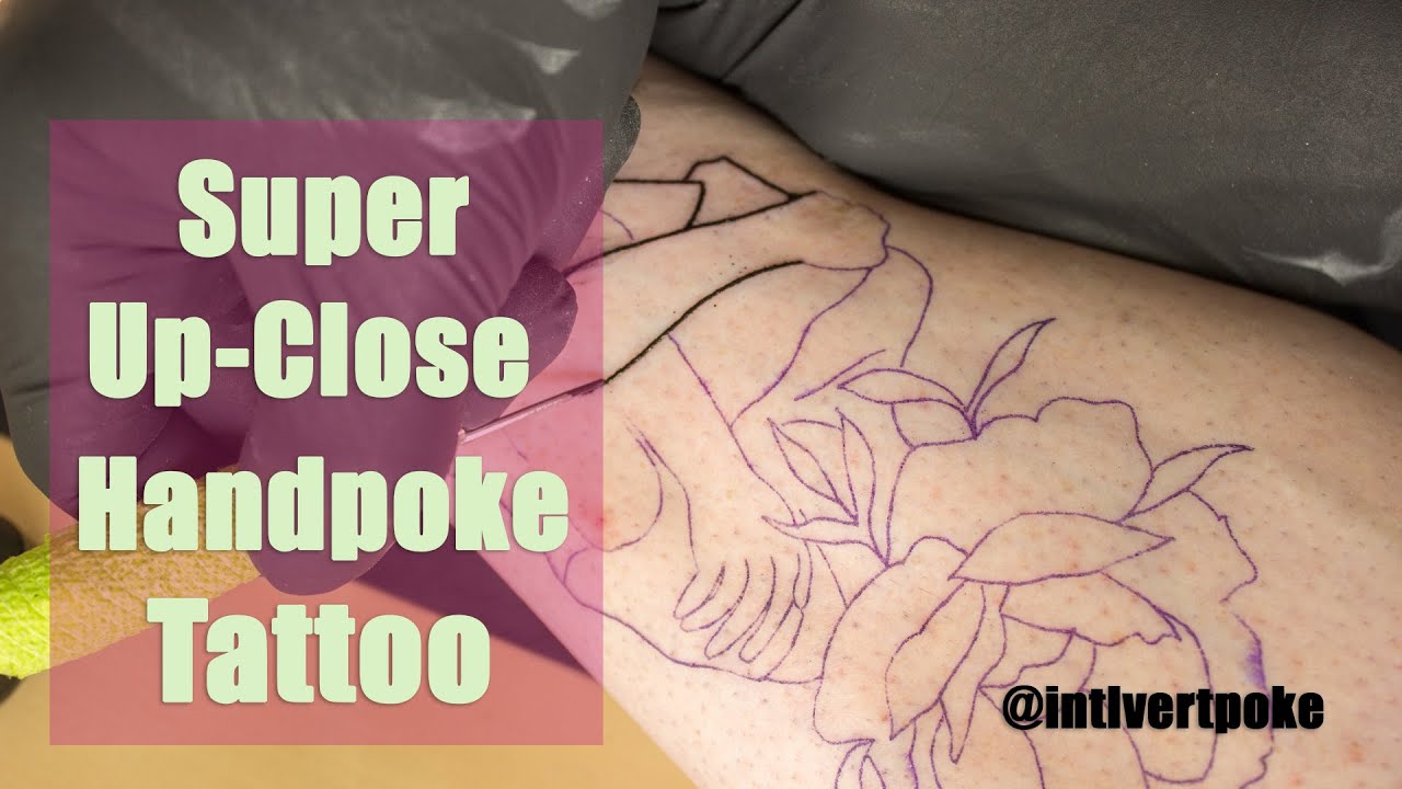 Handpoke Tattoo Up-Close - Woman with Flower