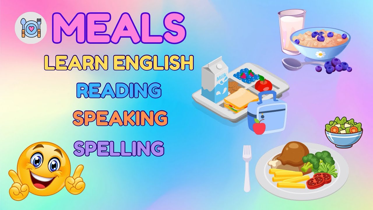 Learn English Vocabulary- Breakfast, Lunch and Dinner - ESL Practice for Kids