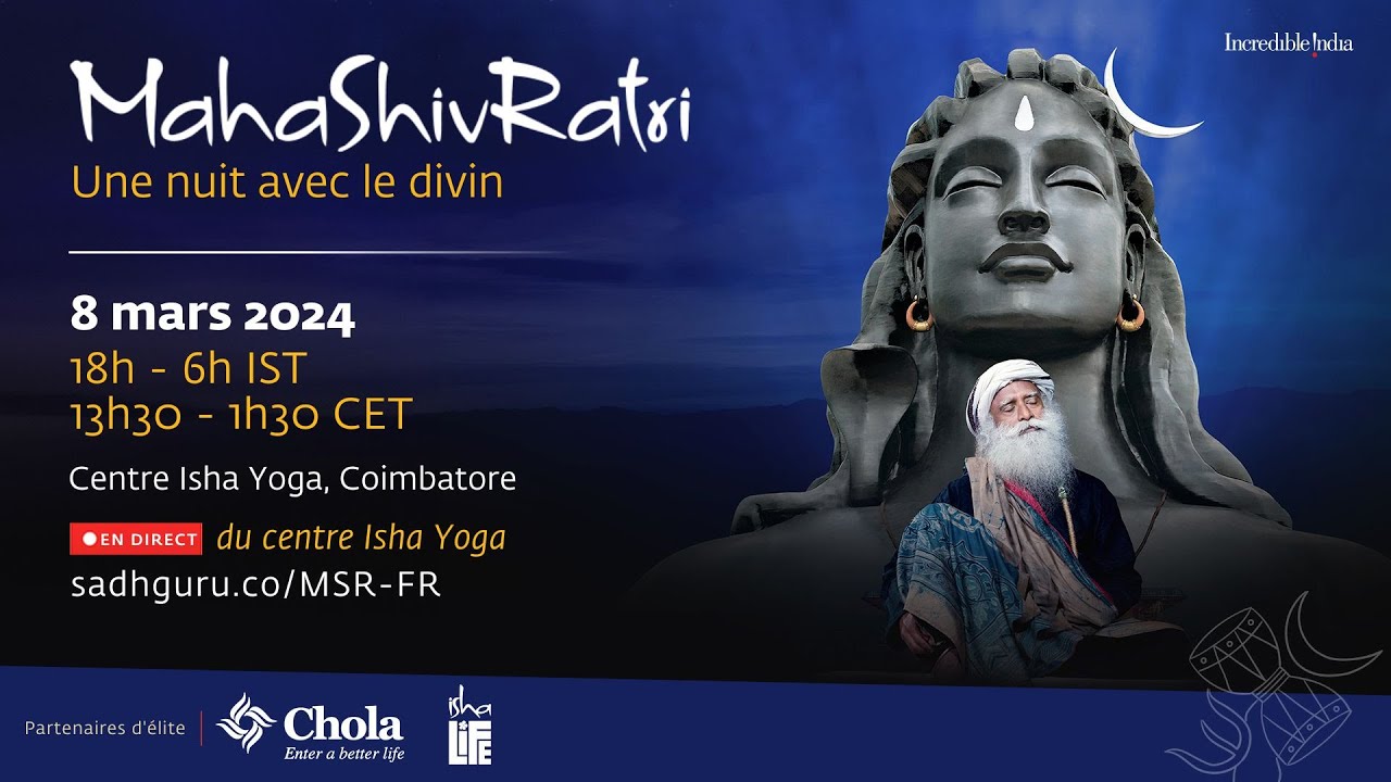 Rejoignez Sadhguru pour Mahashivratri 2024 - en direct du Centre Isha Yoga le 8 mars 2024