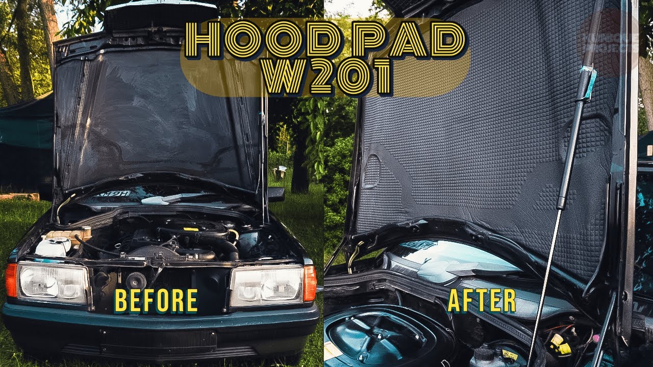 Mercedes Benz 190E W201 | Hood Pad Installation | Motorraumdämmung