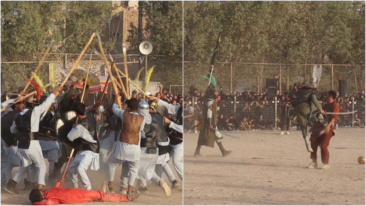 شاهد قتال وشجاعة علي الاكبر ولأمام العباس ع تشابيه مدينة الصدر قطاع 33