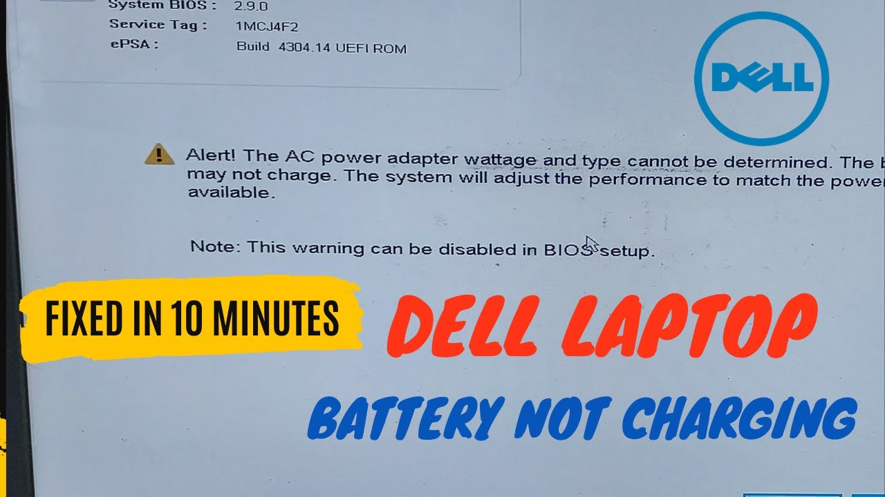 alert the ac power adapter wattage and type cannot be determined the battery may not charge in Hindi