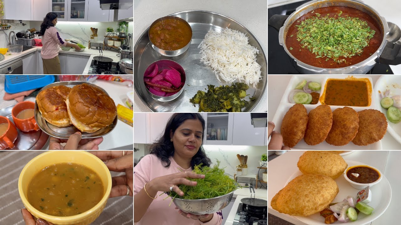 What We Ate 😋On छुट्टी वाले दिन 😋 Black Rajma Masala | Pasta Soup | Saag Rice | Cook With Me |