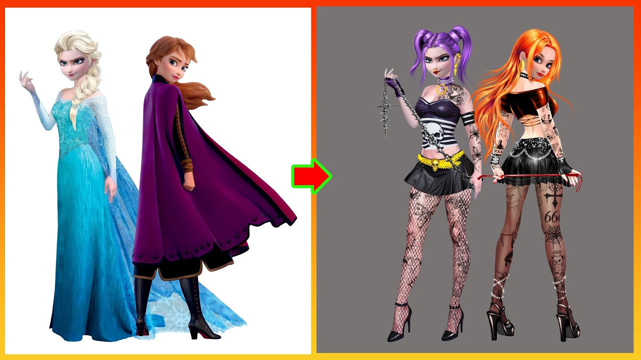 Frozen Elsa & Anna Glow Up Bad Girl - Disney Princesses Transformation 
