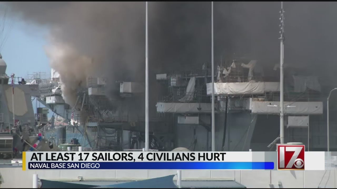 At least 21 injured in fire, explosion on US Navy ship in San Diego