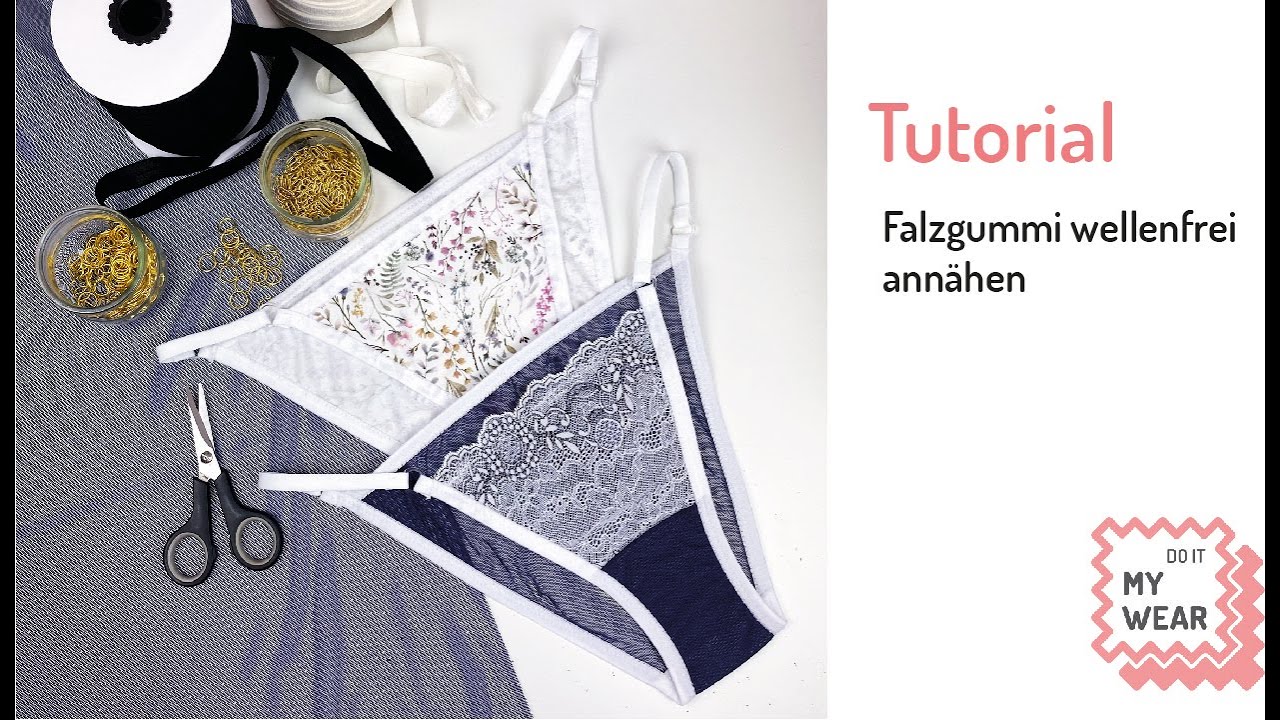 Falzgummi wellenfrei annähen / Sewing Fold Over Elastic