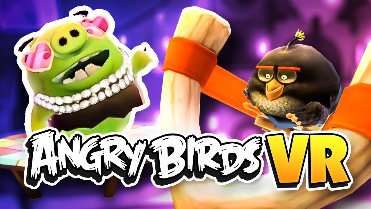 ANGRY BOM BIRD ATTACKS BOSS PIG! - Angry Birds VR Isle of Pigs