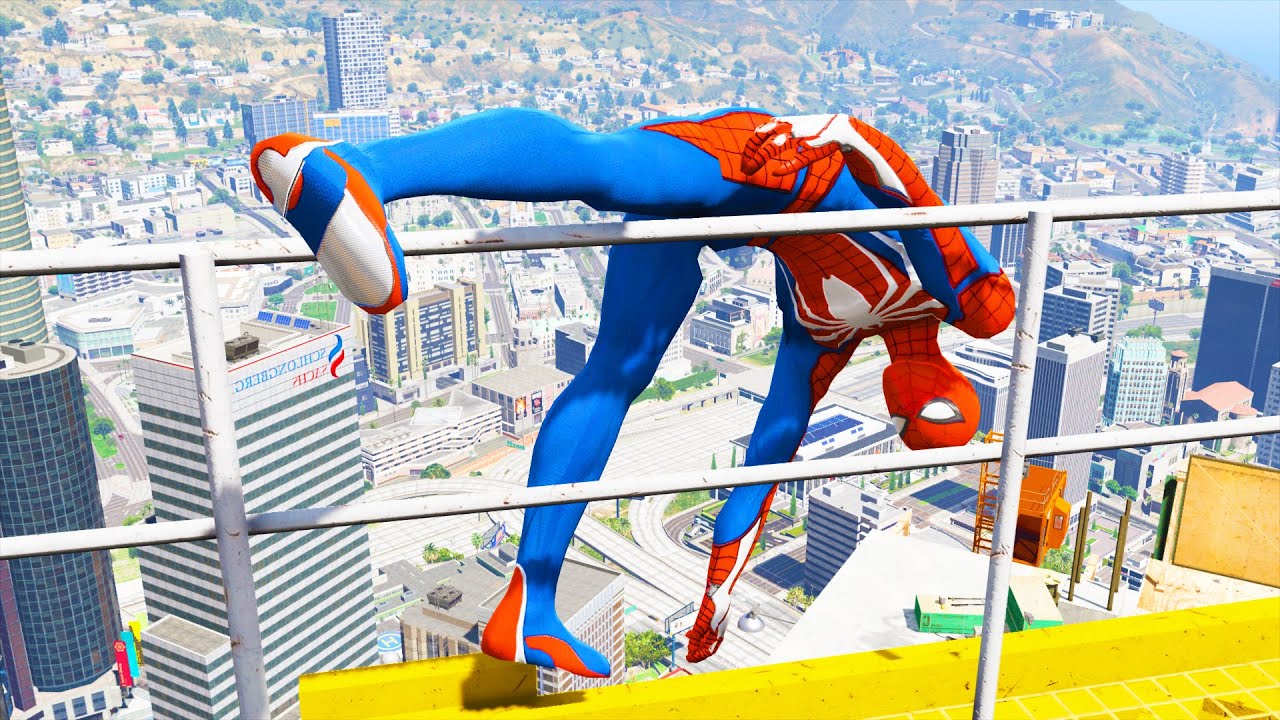 SPIDERMAN CRAZY JUMPS/FALLS #11 (GTA 5 Spider-Man Fails)